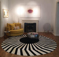 JAPAN SUN – Round Cowhide Rug in Black and White for Trade Professionals 5