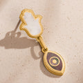 Boundless Joy Hamsa & Evil Eye Mother of Pearl Earrings 5