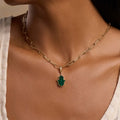 Abundant Blessings Malachite Hamsa Engravable Charm 2