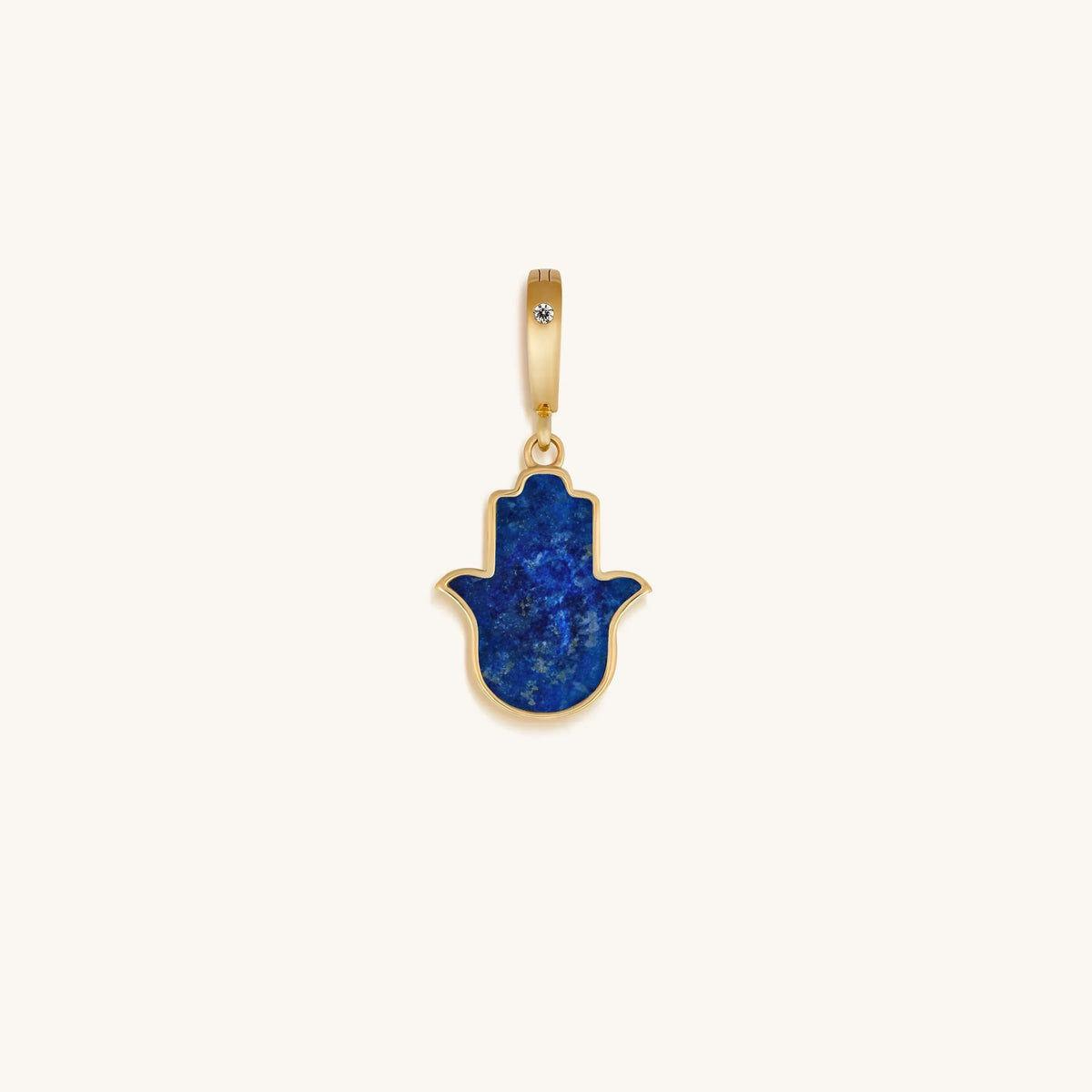 Soothing Vibrations Lapis Lazuli Hamsa Engravable Charm
