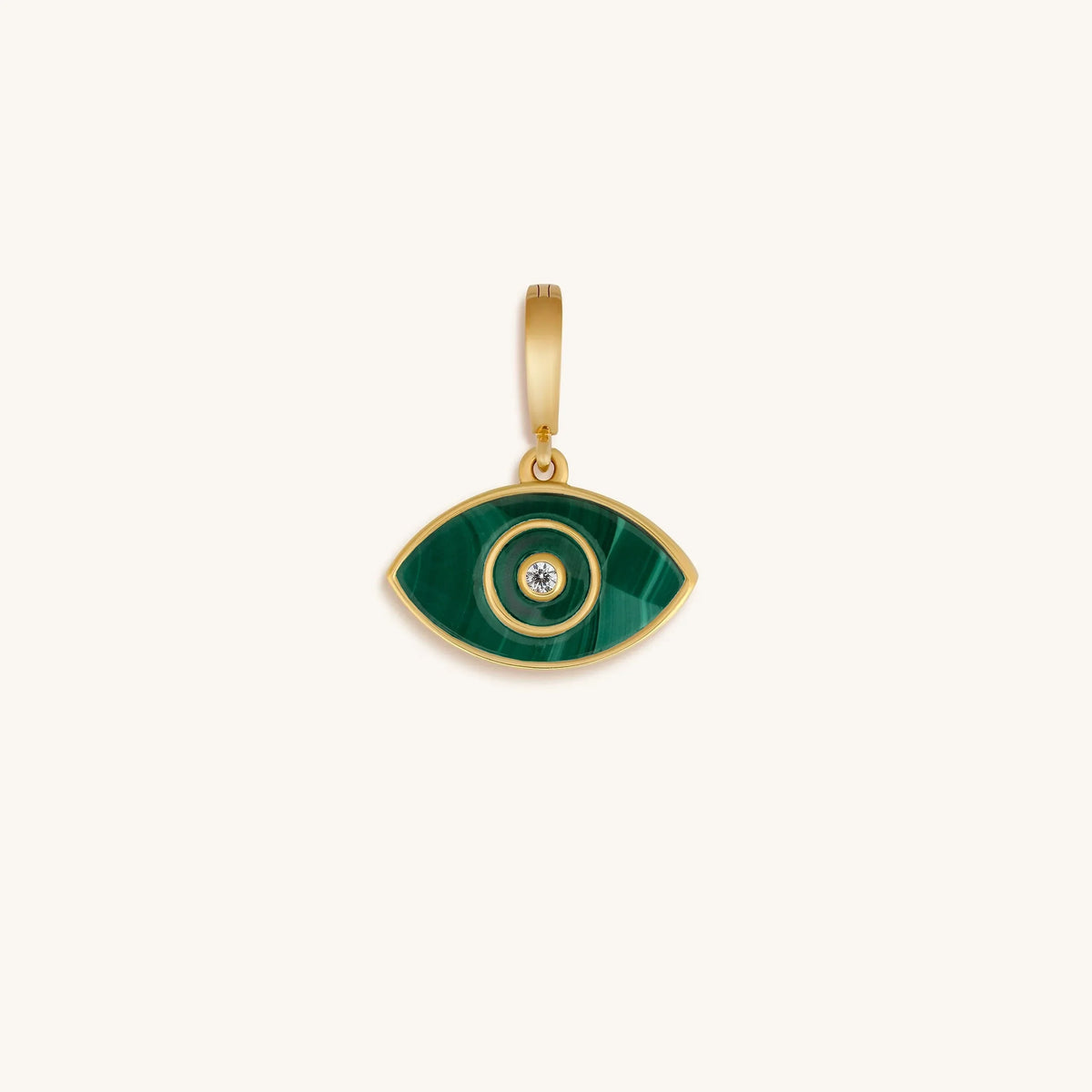 Zen Mindstate Malachite Evil Eye Engravable Charm