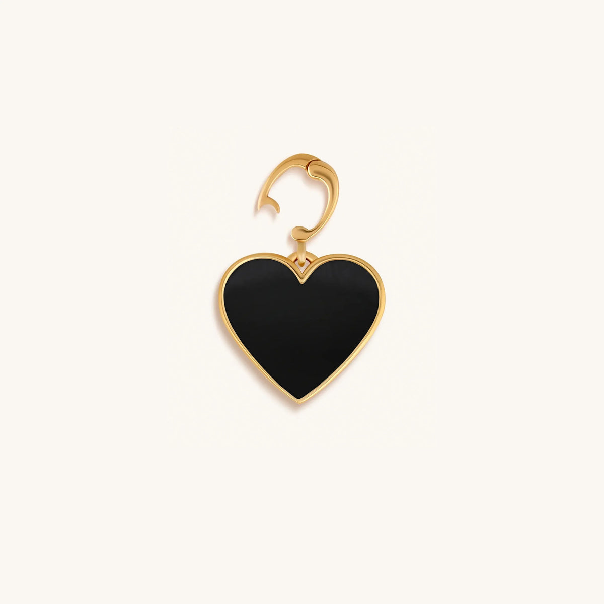 Peace and Stability Onyx Heart Engravable Charm