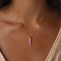 Harmonious Path Amethyst Peace Charm Gold Necklace 2