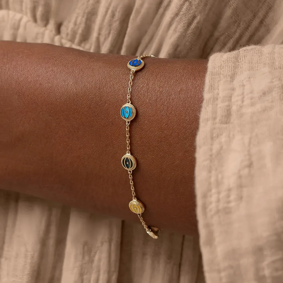 Eternal Harmony Evil Eye Chakra Gemstone Bracelet
