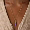 Sacred Tranquility Gold Amethyst Pendant Necklace 2