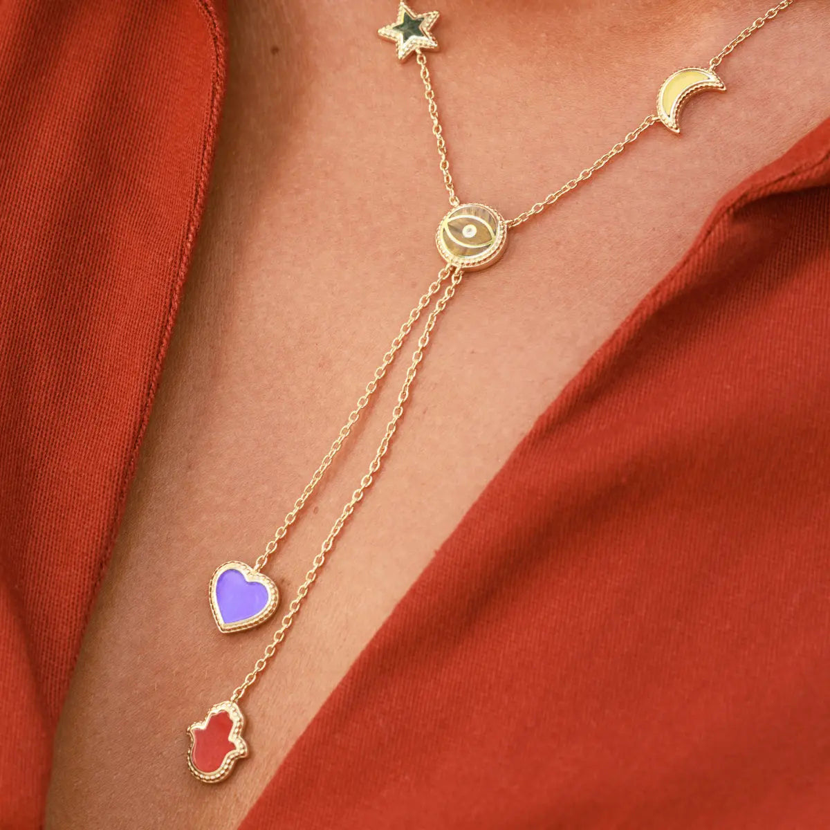 Maximize Joy Multi-Symbol & Multi-Gemstone Necklace