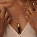 Fortune Gaze Onyx & Sapphire Necklace 2