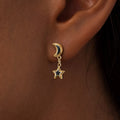 Eclipse Whisper Moon & Stars Onyx Earrings 2
