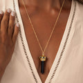 Eternal Harmony Multi-Charm Onyx Gold Necklace 2