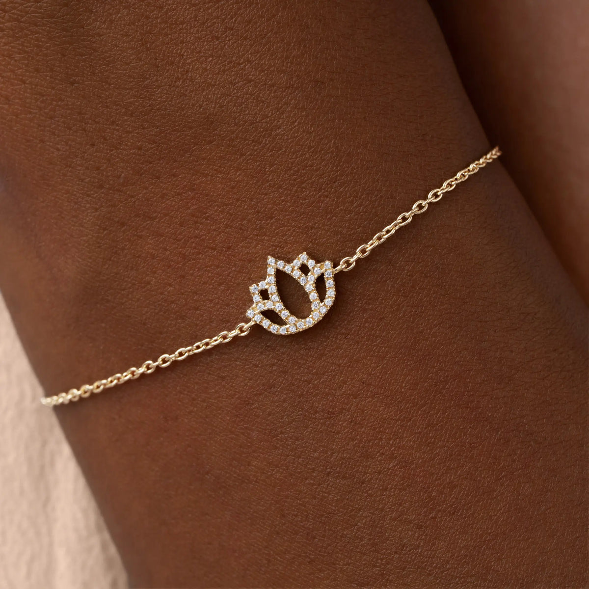 Radiant Blossom Lotus Serenity Gold Bracelet