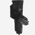 Leonora (black) - Italian cashmere lined 8-button length leather gloves 1