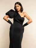 Leonora (black) - Italian cashmere lined 6-button length leather gloves 5