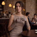 Leonora (grey) - Italian cashmere lined 6-button length leather gloves 3