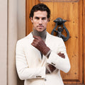 Lorenzo (brown) - Italian gloves made of American deerskin leather with cashmere lining 2