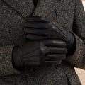 Lorenzo (black) - Italian gloves made of American deerskin leather with cashmere lining 10