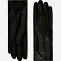 Luciana (black) - Extended women’s Italian lambskin leather gloves with rabbit fur lining 2