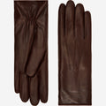 Luciana (brown) - Extended women's Italian lambskin leather gloves with rabbit fur lining 1