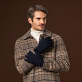 Luciano (dark blue) - Handmade Italian knitted wool gloves with luxurious cashmere lining 6