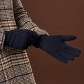 Luciano (dark blue) - Handmade Italian knitted wool gloves with luxurious cashmere lining 7