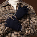 Luciano (dark blue) - Handmade Italian knitted wool gloves with luxurious cashmere lining 8