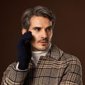 Luciano (dark blue) - Handmade Italian knitted wool gloves with luxurious cashmere lining 9