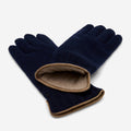 Luciano (dark blue) - Handmade Italian knitted wool gloves with luxurious cashmere lining 3