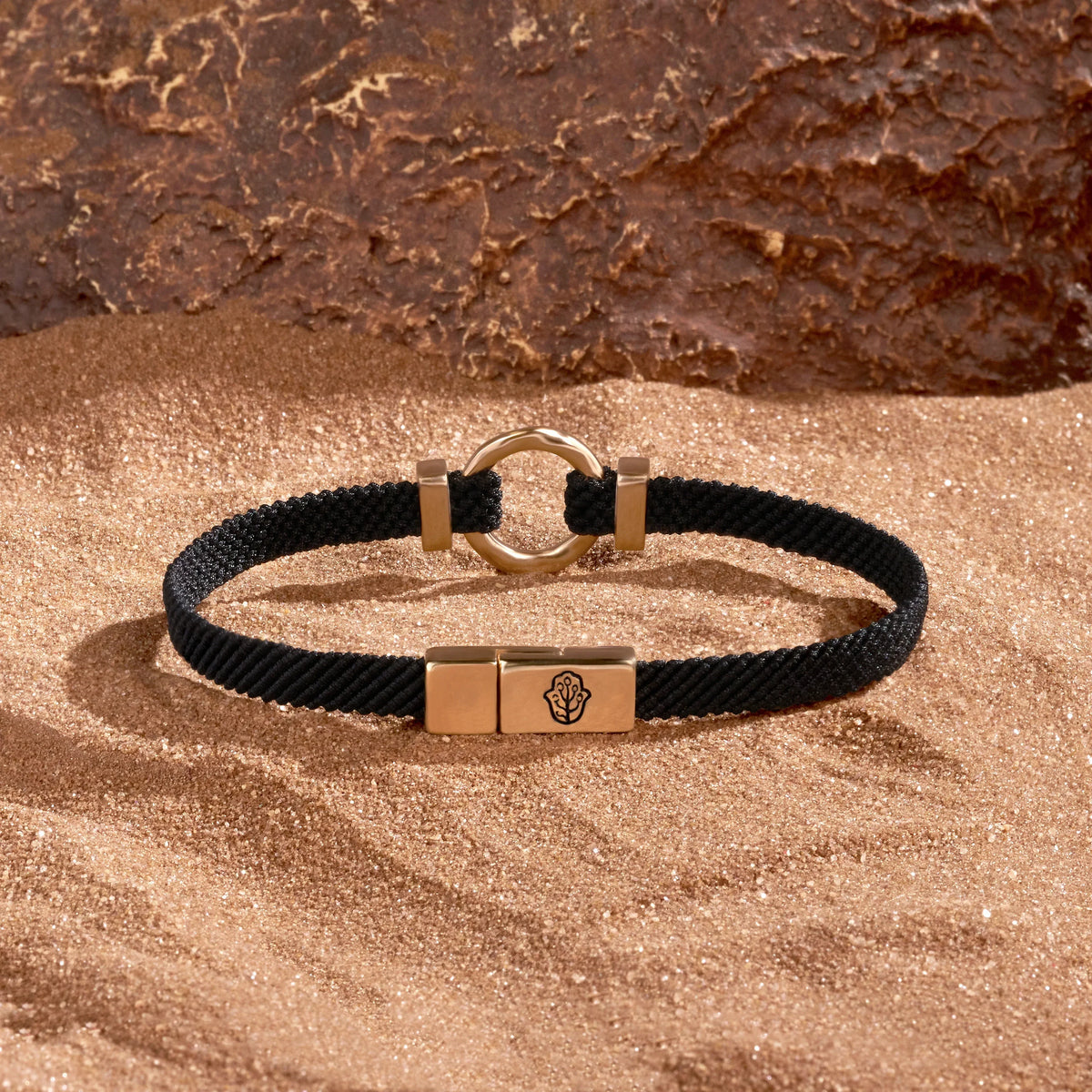 Zen Living Karma Circle Men’s Black String Bracelet
