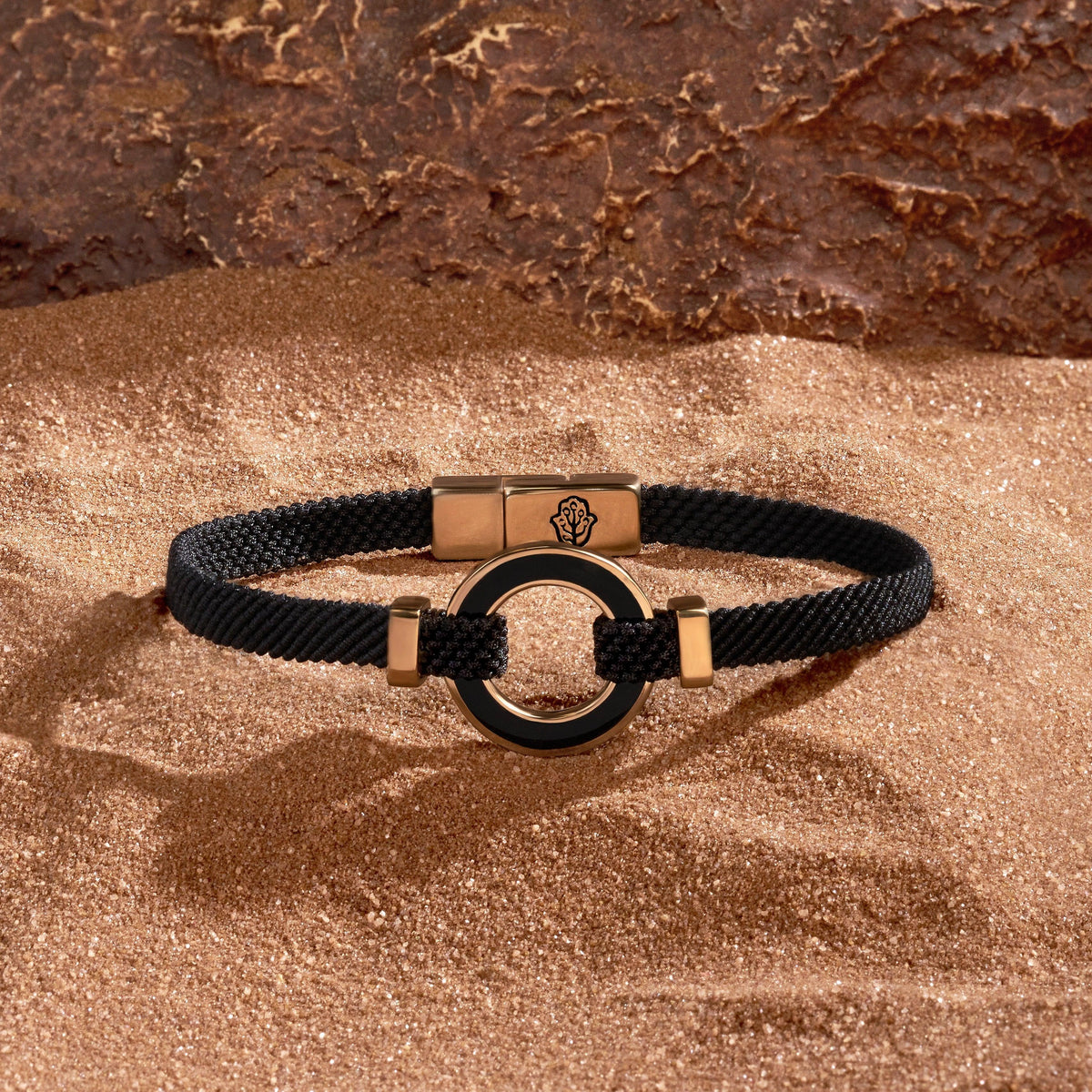 Constant Protection Black Onyx Karma Circle Men’s Black String Bracelet Medium
