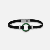Positive Vibrations Malachite Karma Circle Men’s Black String Bracelet