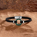 Positive Vibrations Malachite Karma Circle Men’s Black String Bracelet 3