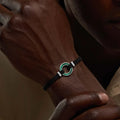 Positive Vibrations Malachite Karma Circle Men’s Black String Bracelet 2