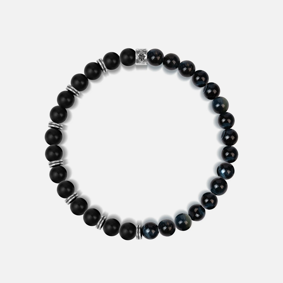 Balanced Perspective Onyx & Blue Tiger's Eye Bracelet
