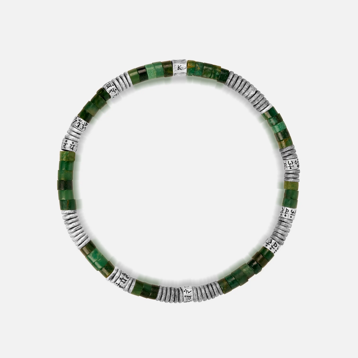 Quiet Strength Jade Heishi Mantra Bracelet