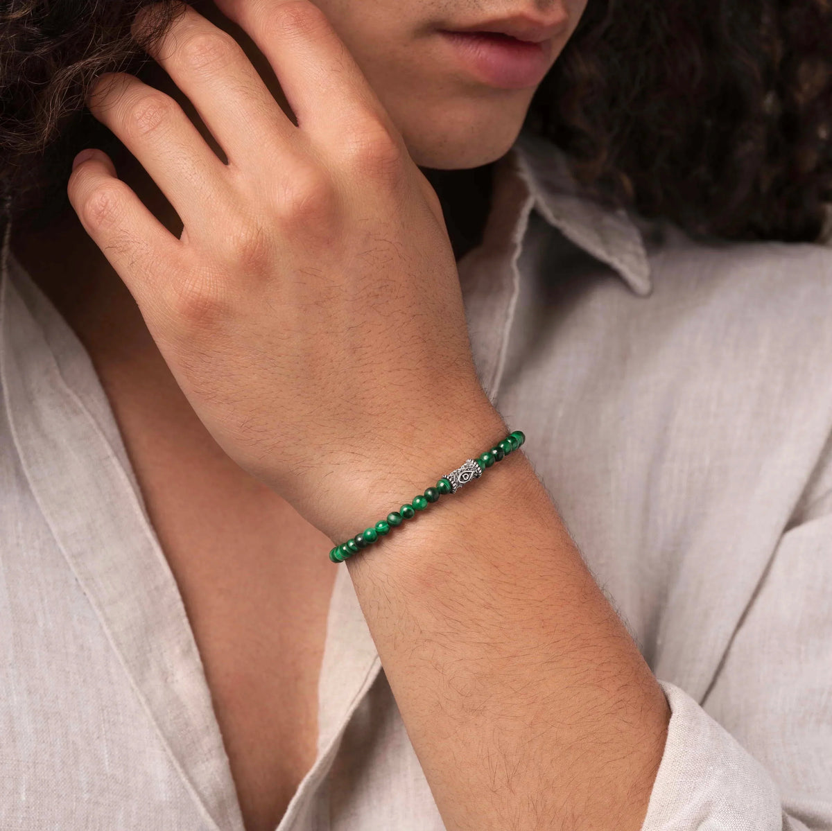Enchanting Gaze Malachite Evil Eye Bracelet
