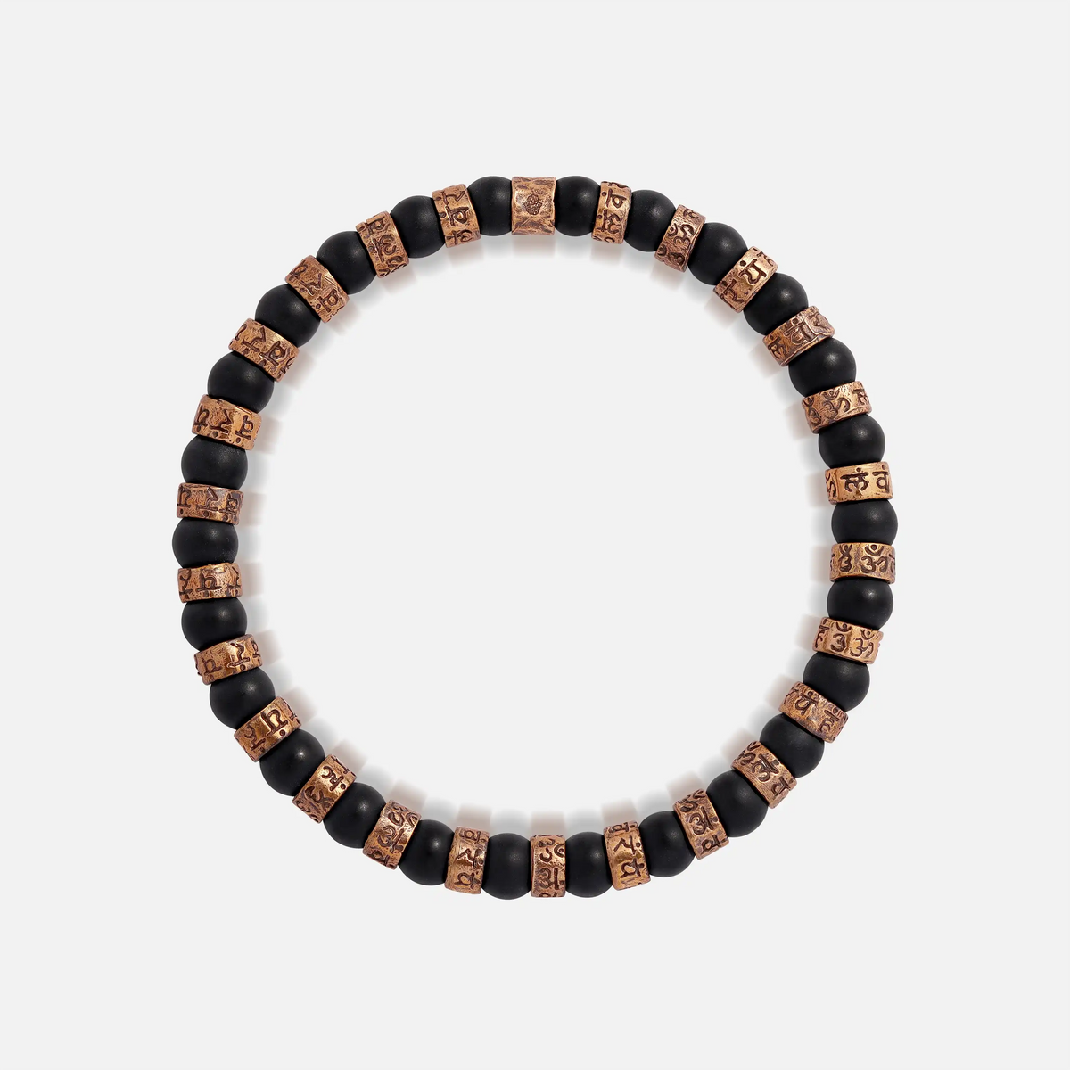 Conscious Awakening Matte Onyx Mantra Barrel Bracelet