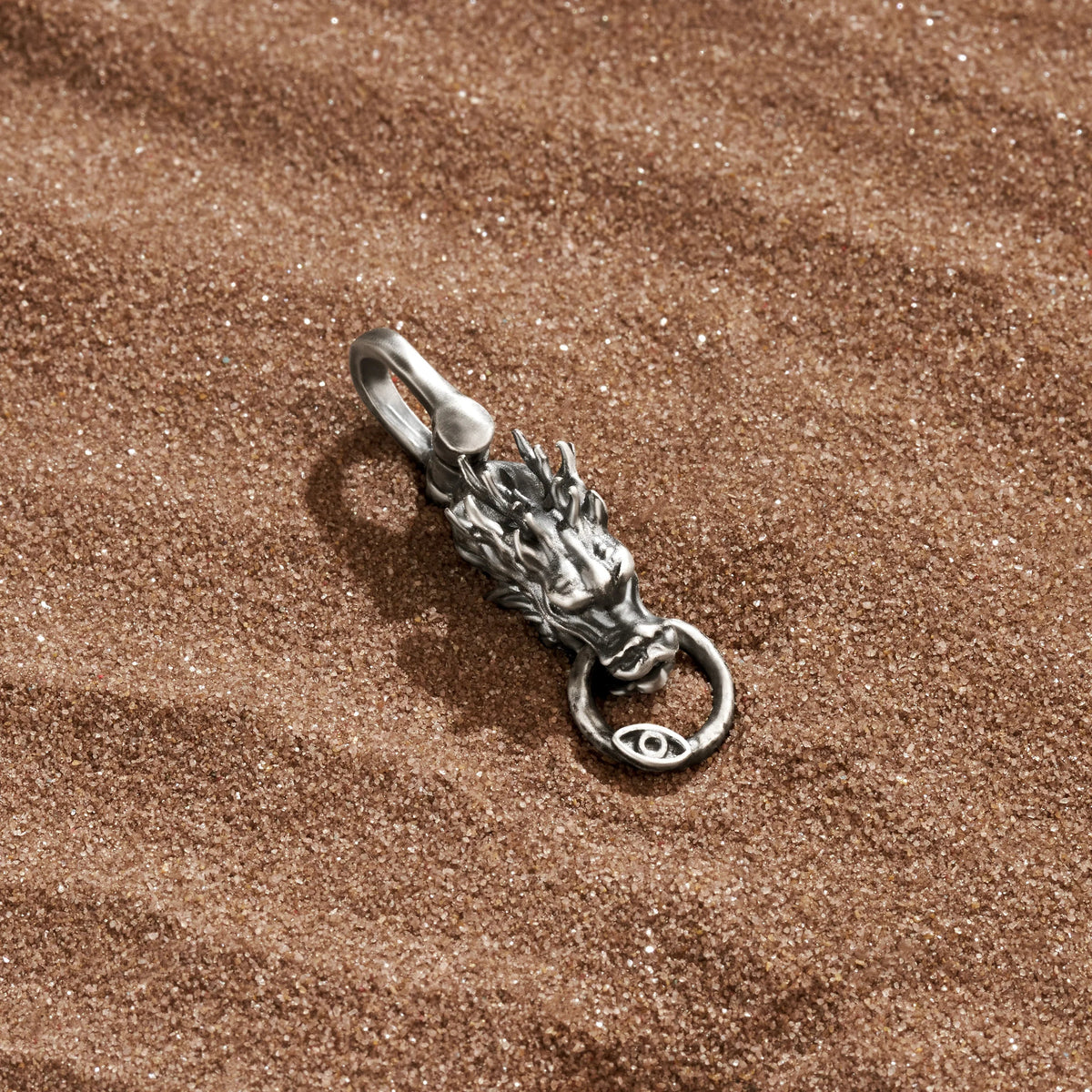 Fierce Power Silver Dragon Charm