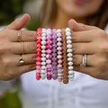 Peach Gemstone Stretch Bracelet 5