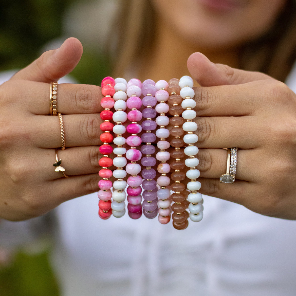 Blush Pink Opal Stretch Bracelet
