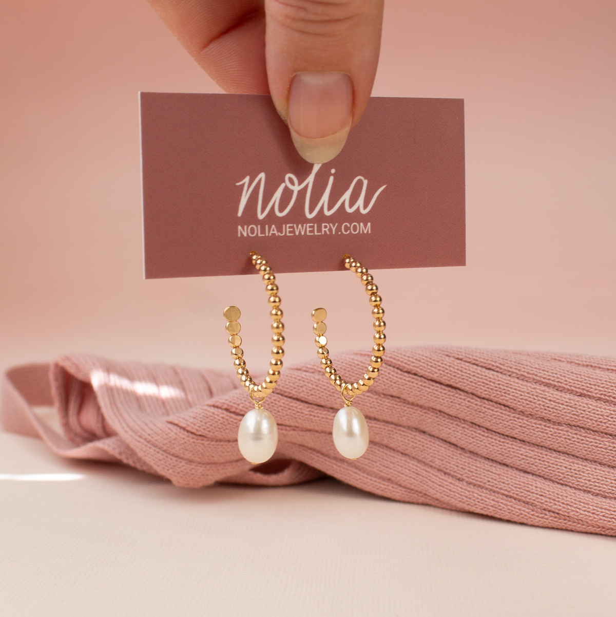 Avila Pearl Hoop Earrings