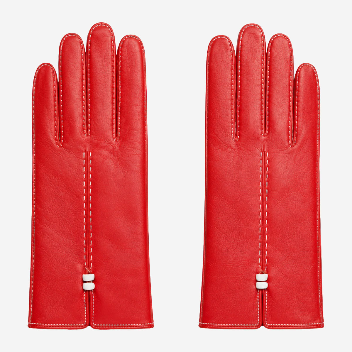 MM5020 (red/white) – Italian lambskin cashmere-lined leather gloves