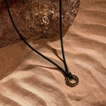 Soulful Exploration Onyx Karma Circle Black String Necklace 3