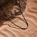 Abundance Mindset Malachite Karma Circle Black String Necklace 4