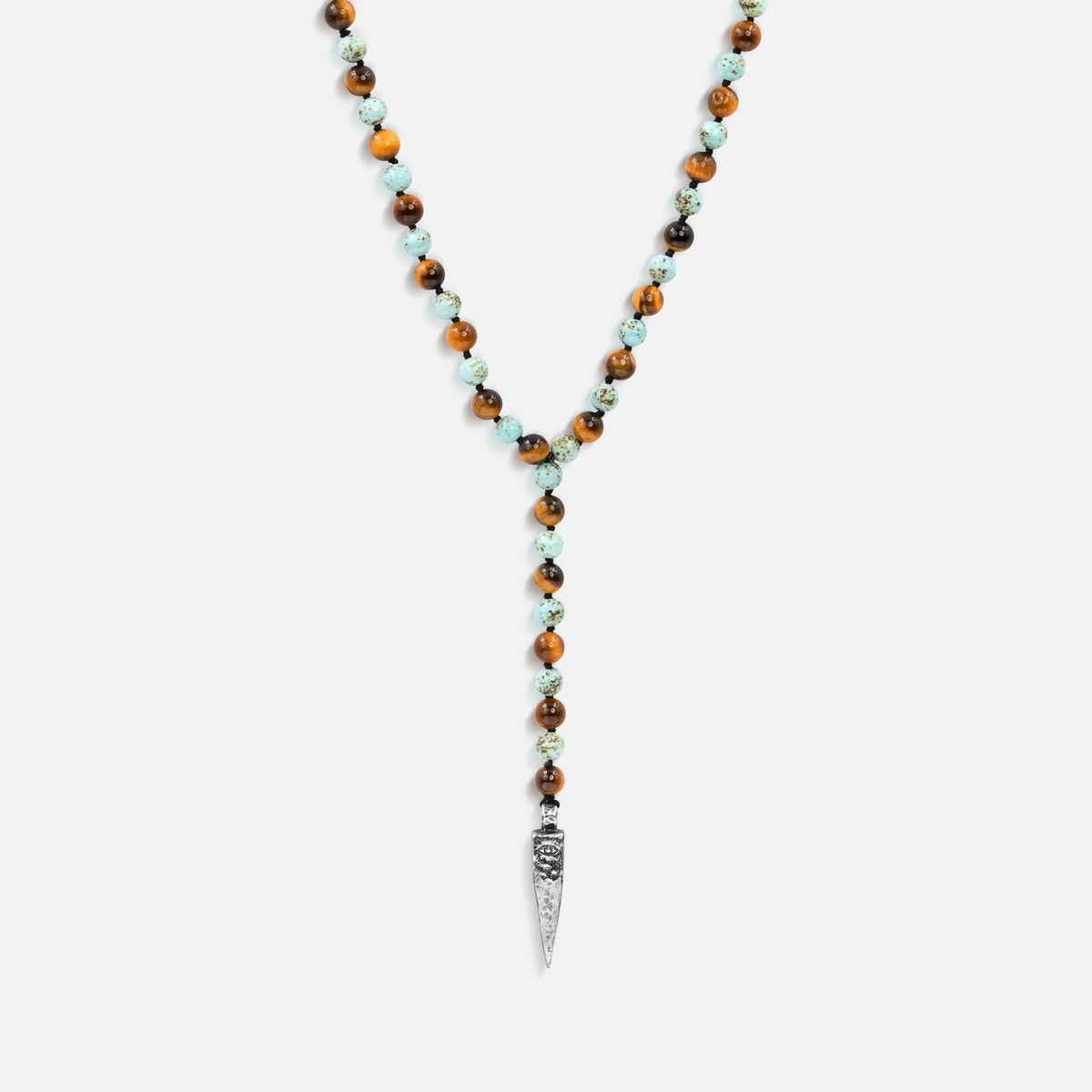 Sublime Tranquility 4 Symbol Tiger's Eye Turquoise Necklace