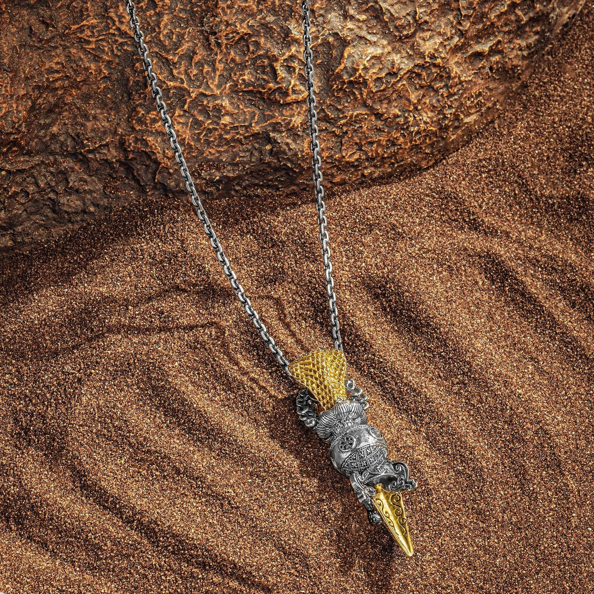 Higher Power Snakehead Mantra Pendant Necklace