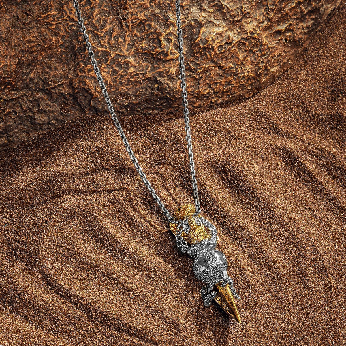 Higher Power Snakehead Mantra Pendant Necklace