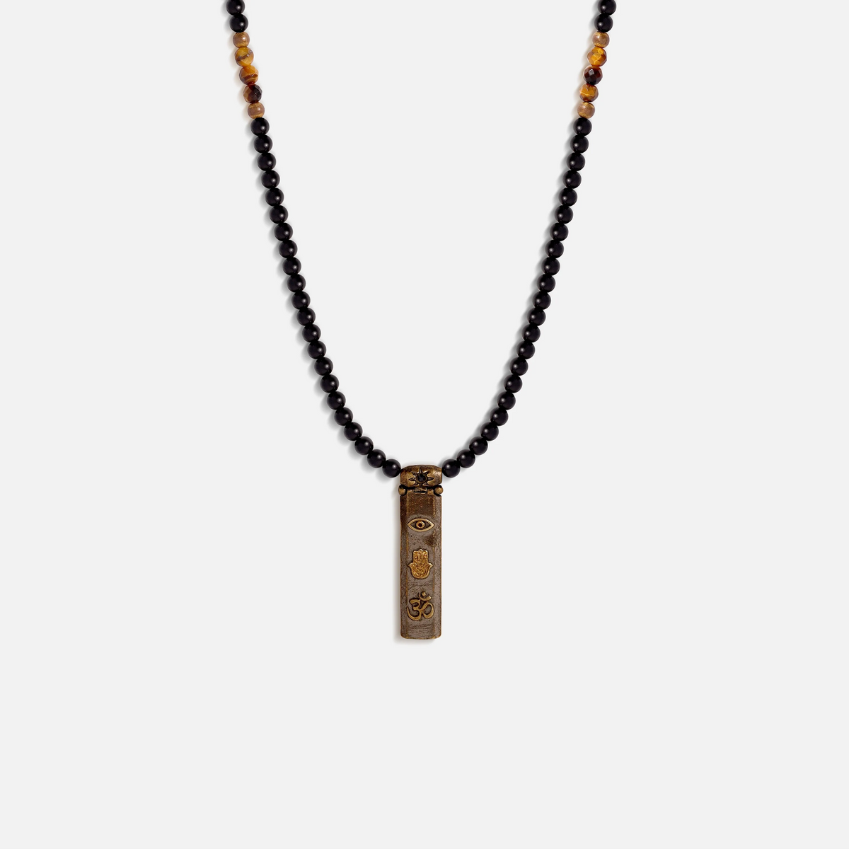 Divine Energy Onyx Tiger's Eye Triple Protection Necklace