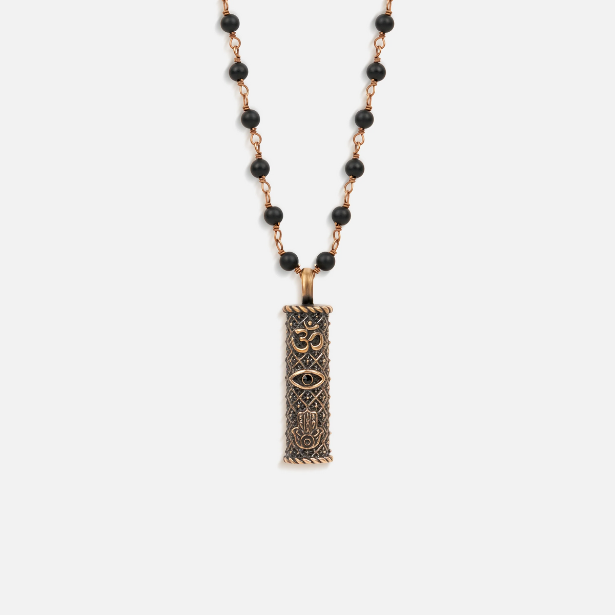 Brilliant Spirit Matte Onyx Triple Protection Necklace