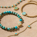 Rejuvenating Energy Turquoise Evil Eye Gold Bracelet 3