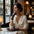 Marcella (brown) - Unlined women’s lambskin leather gloves 4