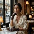 Marcella (brown) - Unlined women’s lambskin leather gloves 7